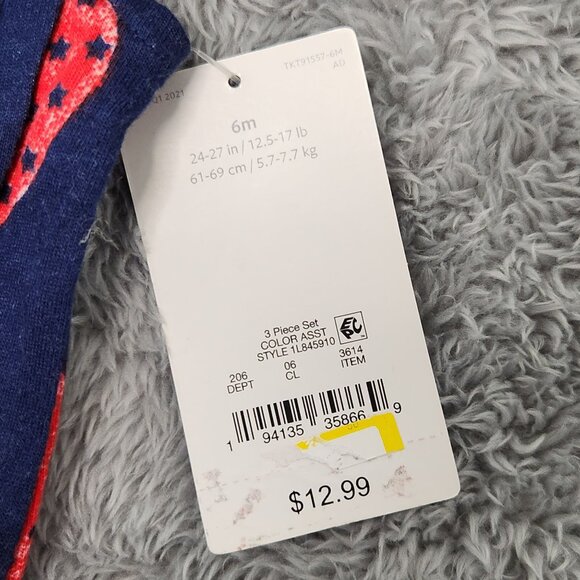 3/$20 Carter's Just One You Top Baby Girls 6M Blue Red Strawberry Print Cotton - Picture 5 of 9